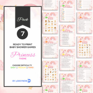 Unicorn Theme - Printable Baby Shower Games Pack